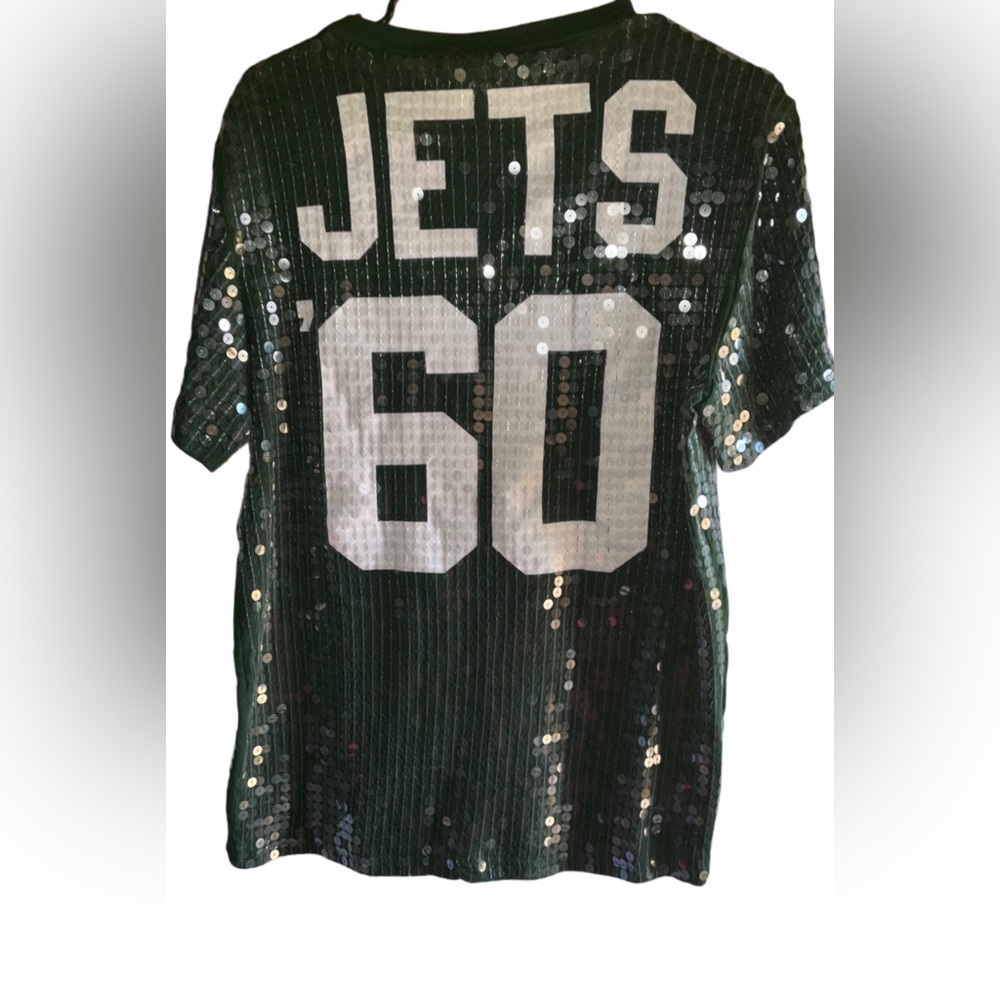 PINK BY VS NFL JETS SEQUIN JERSEY SZ M/L - Picture 2 of 2